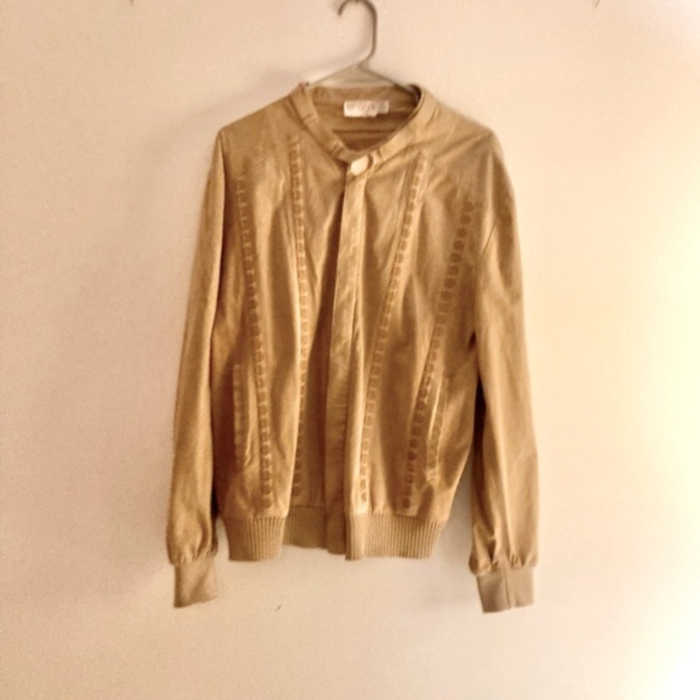 Vintage Western suede style coat with buckle neck